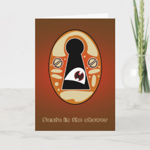 Cartes Pour Fêtes Annuelles Père Noël dans la douche