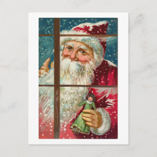 Cartes Pour Fêtes Annuelles Père Noël dans la fenêtre