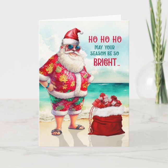 Cartes Pour Fêtes Annuelles Père Noël dans les lunettes de soleil Fantastique  (Devant)