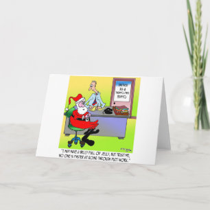 Cartes Pour Fêtes Annuelles père Noël Dans Un Bureau De Chauffage Et D'Emploi 