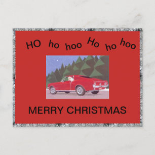 Cartes Pour Fêtes Annuelles père Noël dans un Mustang