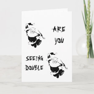 CARTES POUR FÊTES ANNUELLES PÈRE NOËL DANSE POUR UNE RAISON ? VOYEZ DOUBLE ? H
