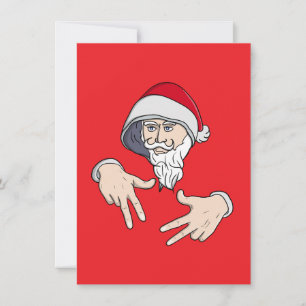 Cartes Pour Fêtes Annuelles Père Noël de gangsta cool en hip hop qui fait sign