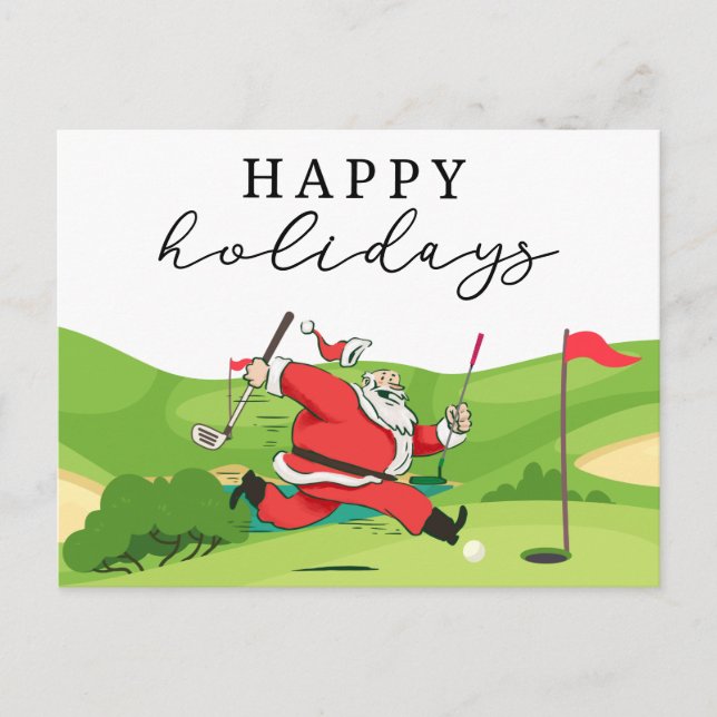 Cartes Pour Fêtes Annuelles Père Noël de golf golfeur joyeuses Fêtes  Fêtes Ca (Devant)