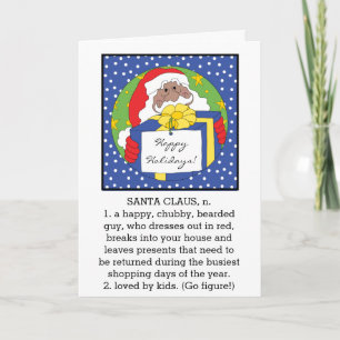Cartes Pour Fêtes Annuelles Père Noël de la couleur drôle