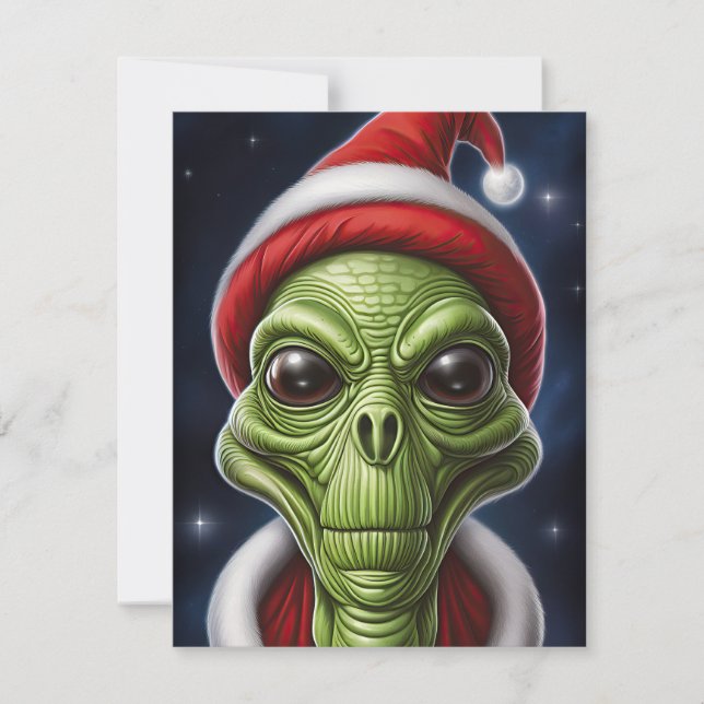 Cartes Pour Fêtes Annuelles Père Noël de l'espace (Devant)