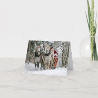 Cartes Pour Fêtes Annuelles Père Noël de Noël Fêtes Cheval