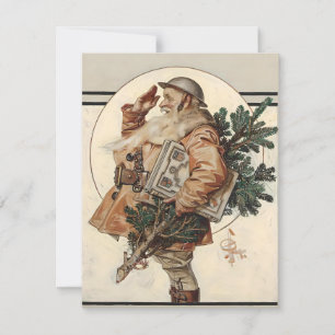 Cartes Pour Fêtes Annuelles Père Noël de Noël Leyendecker WWI