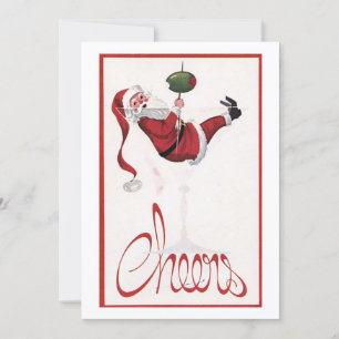 Cartes Pour Fêtes Annuelles Père Noël de Noël vintage applaudit