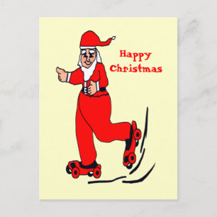 Cartes Pour Fêtes Annuelles Père Noël de patinage