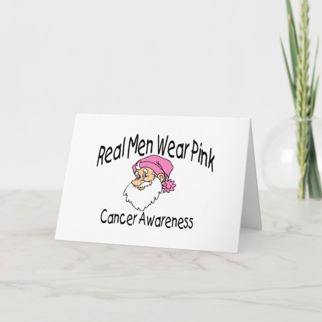 Cartes Pour Fêtes Annuelles Père Noël de sensibilisation au cancer (Devant)