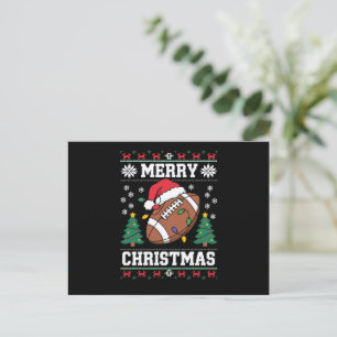 Cartes Pour Fêtes Annuelles Père Noël de style pull de Noël moche de football 