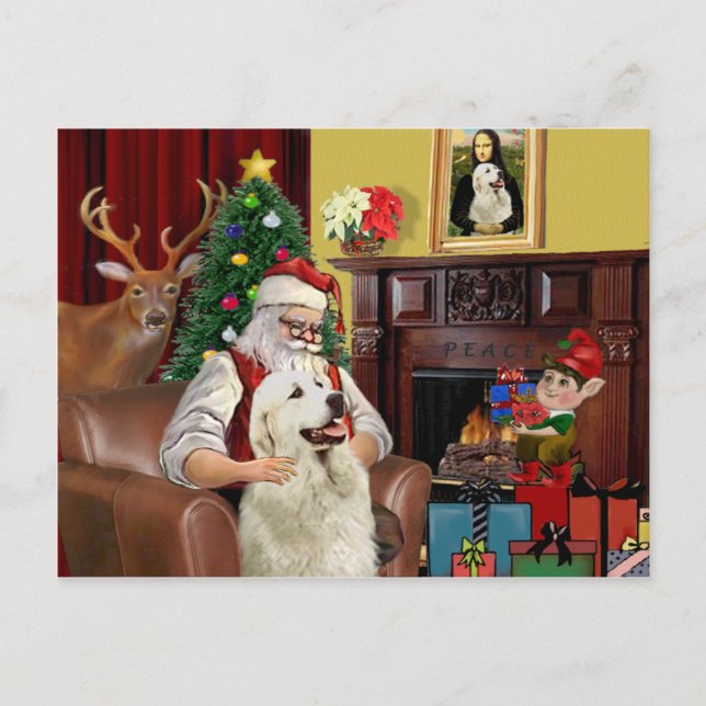 Cartes Pour Fêtes Annuelles Père Noël des Grands Pyrénées (Devant)