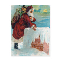 Père Noël descend le Noël du millésime de Chimney