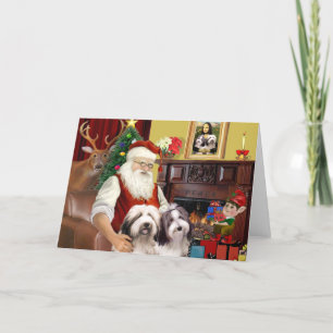 Cartes Pour Fêtes Annuelles père Noël, deux frères porteurs