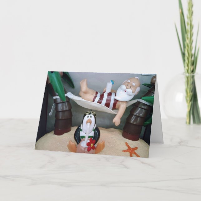 CARTES POUR FÊTES ANNUELLES PÈRE NOËL DIT "DÉTENDEZ-VOUS ET PROFITEZ" NOËL (Devant)