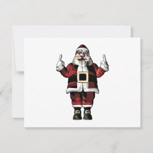 Cartes Pour Fêtes Annuelles Père Noël donne le doigt