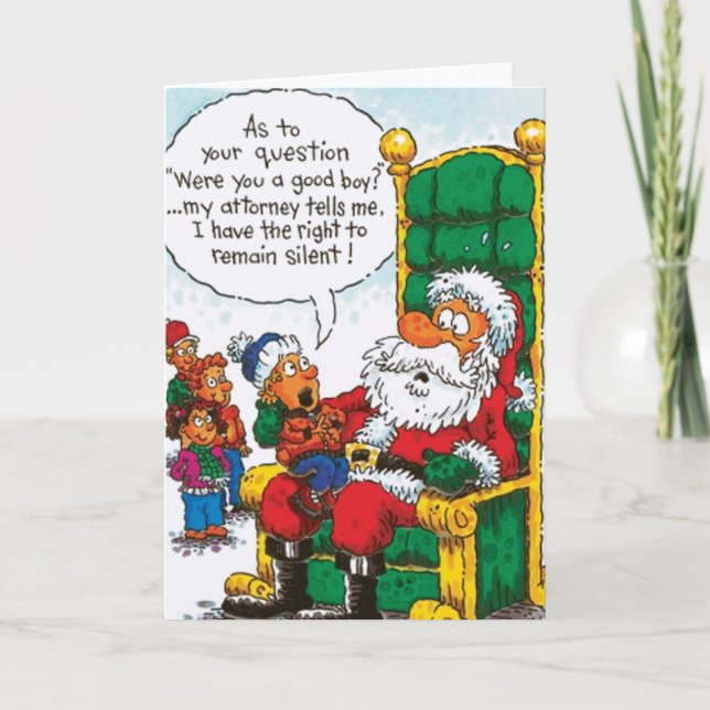 Cartes Pour Fêtes Annuelles Père Noël Droit De Rester Silencieux (Devant)