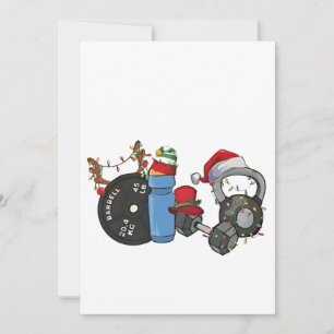 Cartes Pour Fêtes Annuelles Père Noël drôle haltérophilie haltères gym Noël