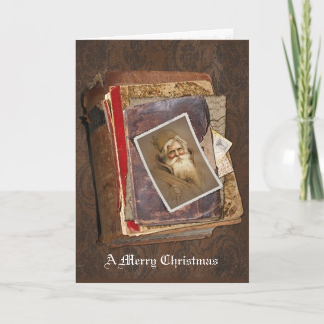 Cartes Pour Fêtes Annuelles Père Noël du Vieux Monde, un joyeux Noël (Devant)