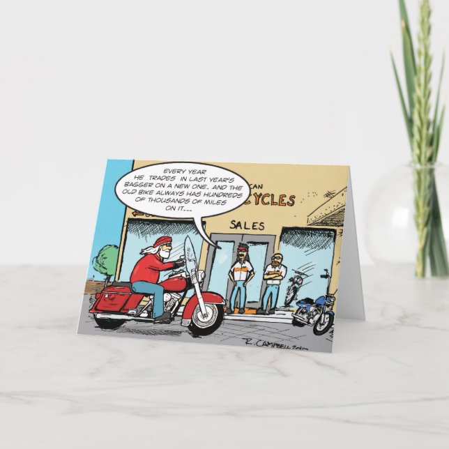 Cartes Pour Fêtes Annuelles Père Noël échange annuel de vélos (Devant)