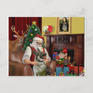 Cartes Pour Fêtes Annuelles Père Noël Elkhound norvégien