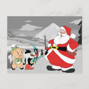 Cartes Pour Fêtes Annuelles Père Noël Elves Porky Pig & DAFFY DUCK™