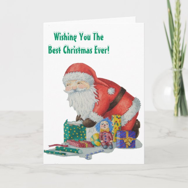 Cartes Pour Fêtes Annuelles père Noël emballage jouets et cadeaux pour Noël (Devant)