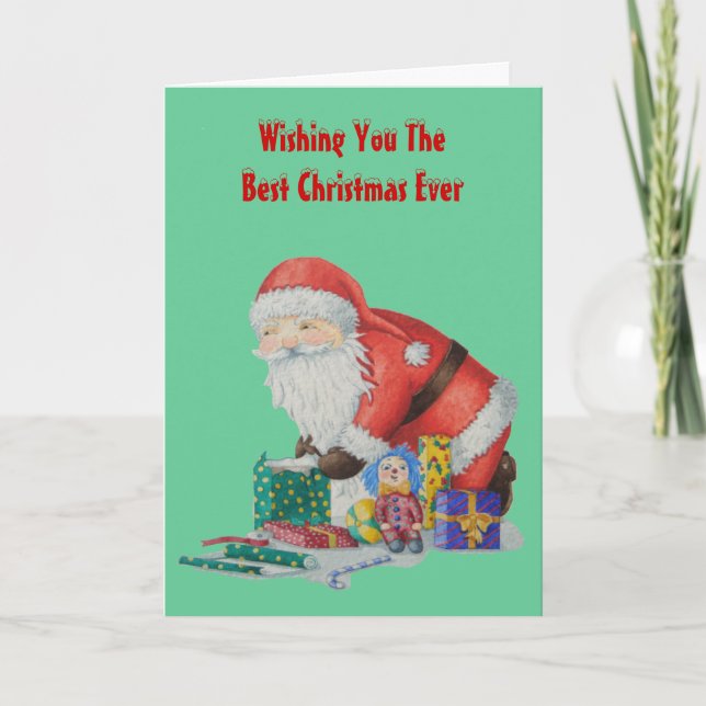 Cartes Pour Fêtes Annuelles père Noël emballage jouets et cadeaux pour Noël (Devant)