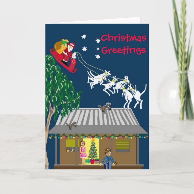 Cartes Pour Fêtes Annuelles Père Noël en Australie (Devant)