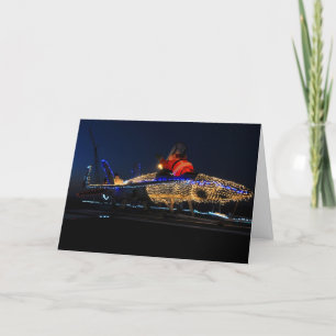 Cartes Pour Fêtes Annuelles père Noël en mer sur son F-18 Hornet