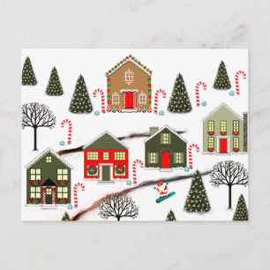 Cartes Pour Fêtes Annuelles Père Noël en snowboard Noël