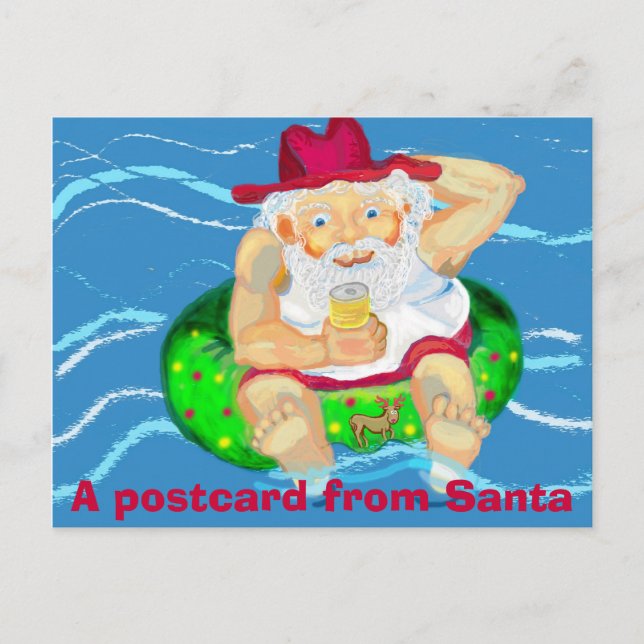Cartes Pour Fêtes Annuelles Père Noël en vacances (Devant)