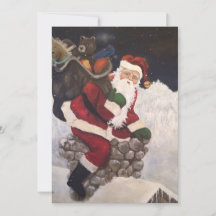 Père Noël entrant dans la cheminée