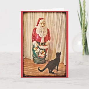 Cartes Pour Fêtes Annuelles père Noël et kitty
