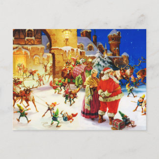 Cartes Pour Fêtes Annuelles Père Noël et Mme Claus au réveillon de Noël de