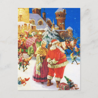 Cartes Pour Fêtes Annuelles Père Noël et Mme Claus, réveillon de Noël, le Pôle