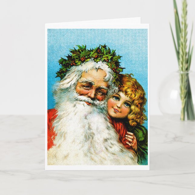 Cartes Pour Fêtes Annuelles Père Noël et moi (Devant)