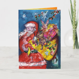 Cartes Pour Fêtes Annuelles PÈRE NOËL ET NOËL CADEAU SACK, JOUETS Étincelles J