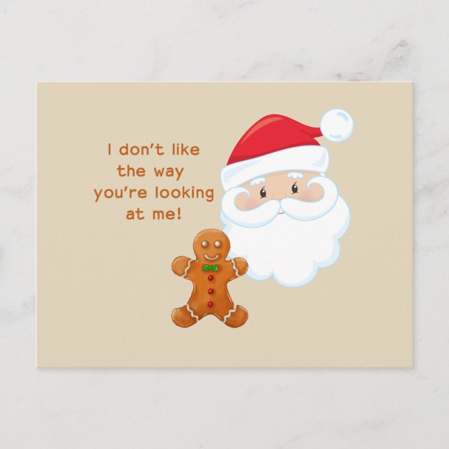 Cartes Pour Fêtes Annuelles Père Noël et pain d'épice (Devant)