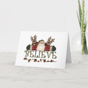 Cartes Pour Fêtes Annuelles Père Noël et Reindeer font confiance