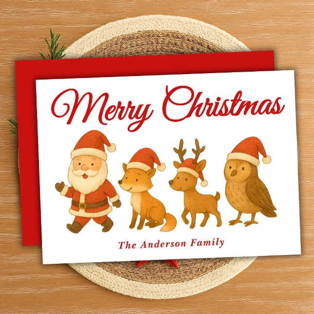 Cartes Pour Fêtes Annuelles Père Noël et Reindeer Parade Noël (Créateur téléchargé)