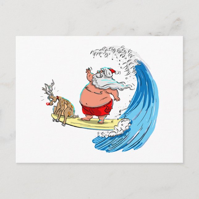 Cartes Pour Fêtes Annuelles père Noël et RuDoLf (Devant)