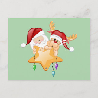 Cartes Pour Fêtes Annuelles Père Noël et Rudy Star