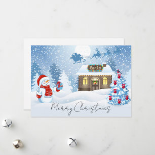 Cartes Pour Fêtes Annuelles Père Noël et Sleigh Winter Scene