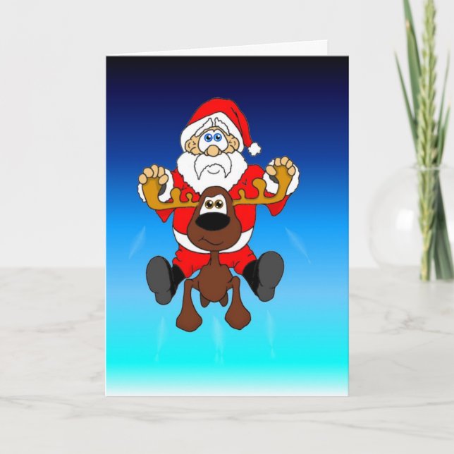 Cartes Pour Fêtes Annuelles Père Noël et Smooshy (Devant)