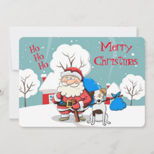 Cartes Pour Fêtes Annuelles Père Noël et son chien