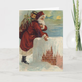 Cartes Pour Fêtes Annuelles Père Noël et son renne