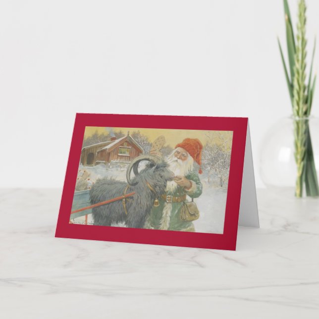 Cartes Pour Fêtes Annuelles Père Noël et son Sleigh (Devant)