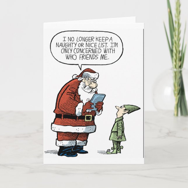 Cartes Pour Fêtes Annuelles Père Noël Facebook (Devant)